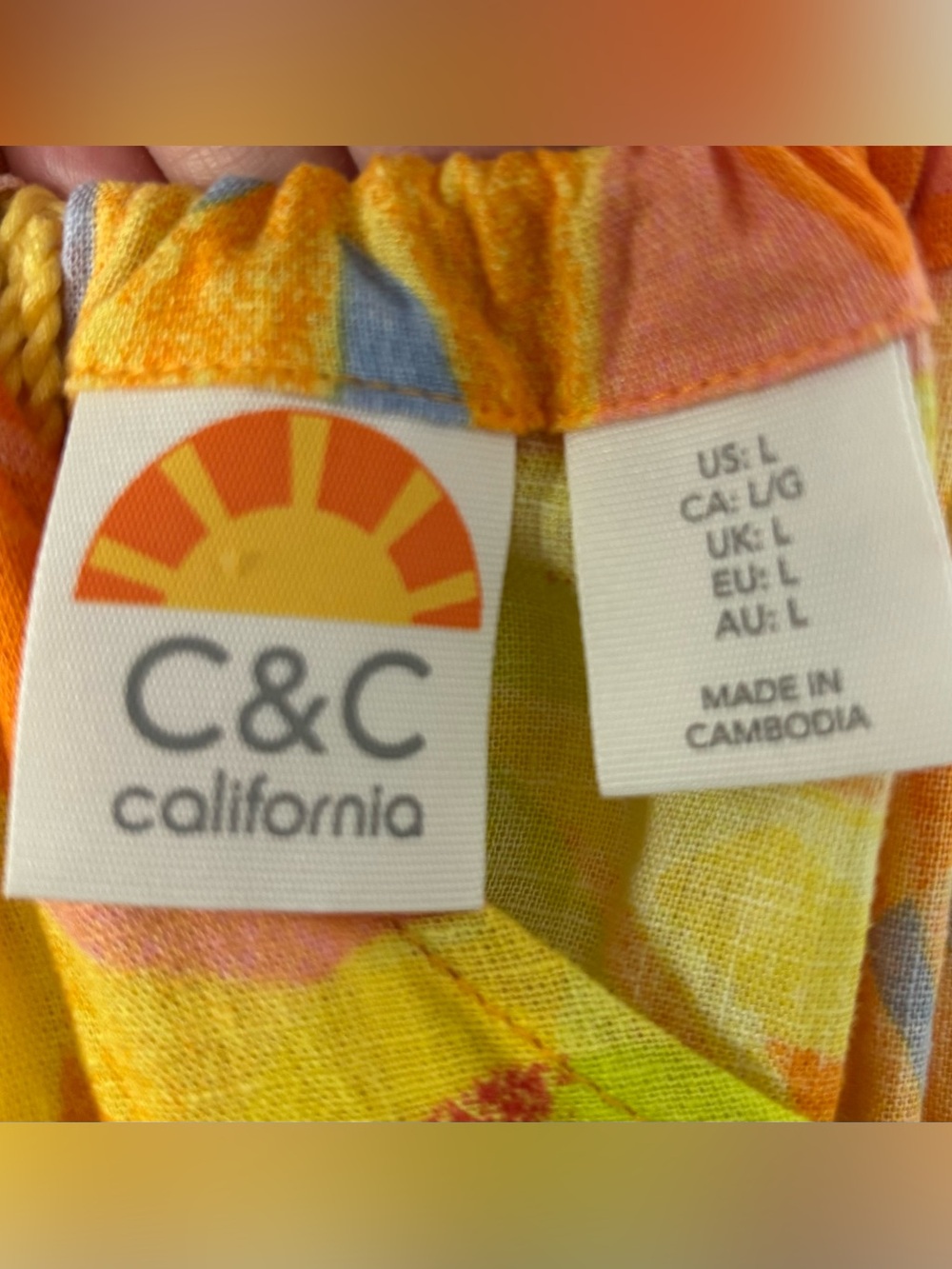 C&C California Linen Blend Swim Cover-up Dress. Sz L - Picture 5 of 6